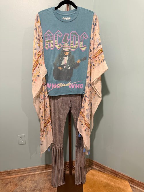 Roper Band Tee ACDC Aqua