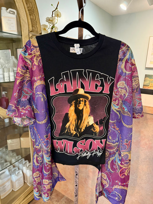 Hippie J Band Tee Purple Lainey Wilson